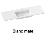 Plan vasque lavabo, sur mesure, Largeur 70 à 200 cm x Profondeur 40 à 80 cm, résine composite de haute qualité, Finition lisse blanc BRILLANT laqué ou mate, Livraison Offerte.